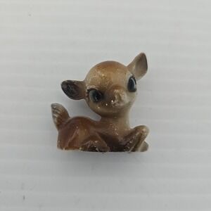 Vintage Anthropomorphic Kitsch Deer Figurine Plastic Woodland Theme 1.25" Miniat